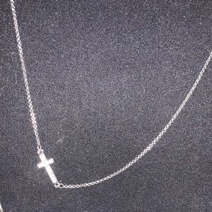 Nicole Miller Cross Necklace Silver
